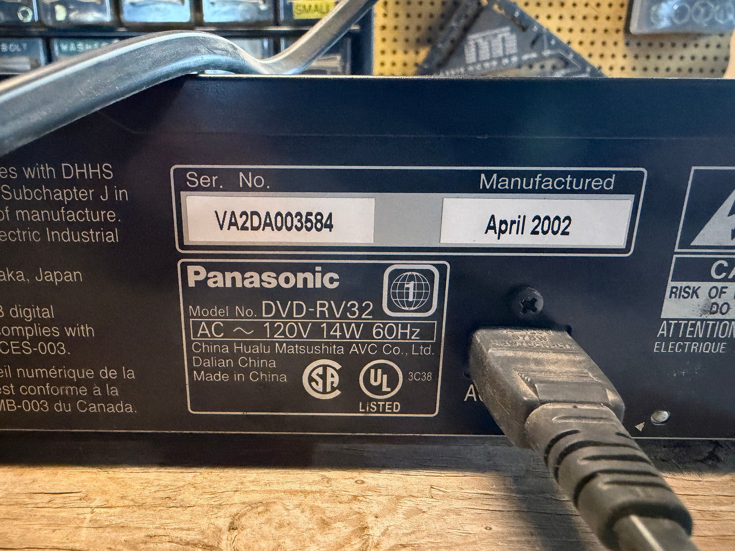 Panasonic DVD-RV32 DVD Player (Not Tested)