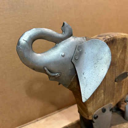 Elephant Door Stop Made of Wood and Metal