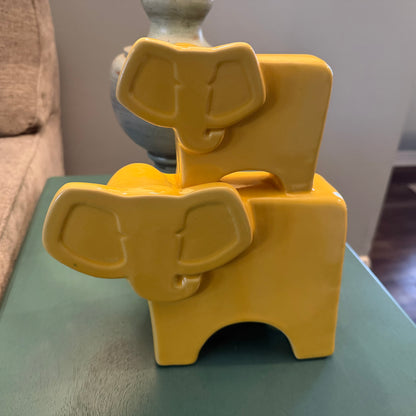 Elephant Themed Yellow Door Stop or Home Decor