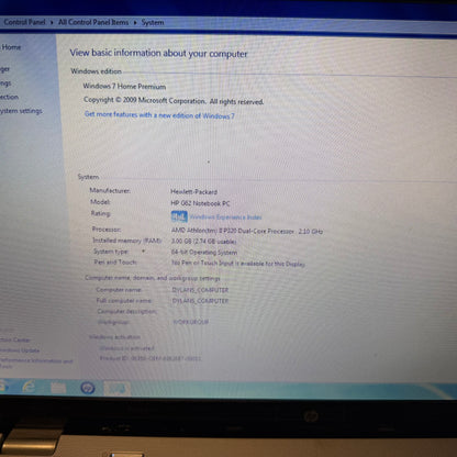 HP G62 Notebook PC Laptop with Windows 7