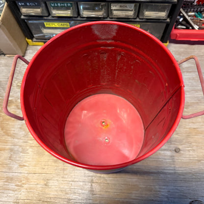 Red Tin Can with Lid and Chalkboard Backing