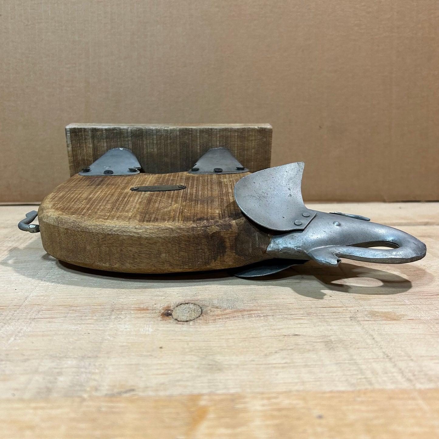 Elephant Door Stop Made of Wood and Metal