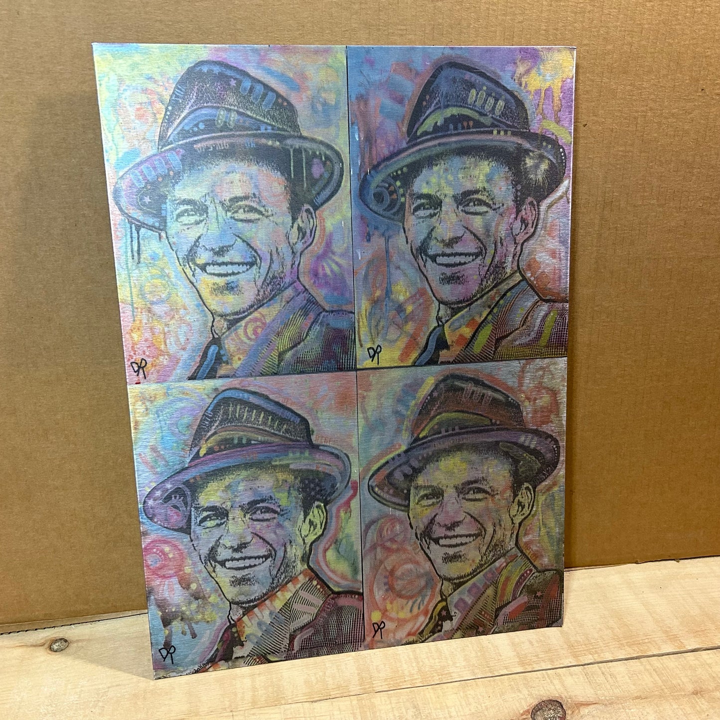 Frank Sinatra Wall Art 4-Quadrant Multi-Color Portrait Metal Poster