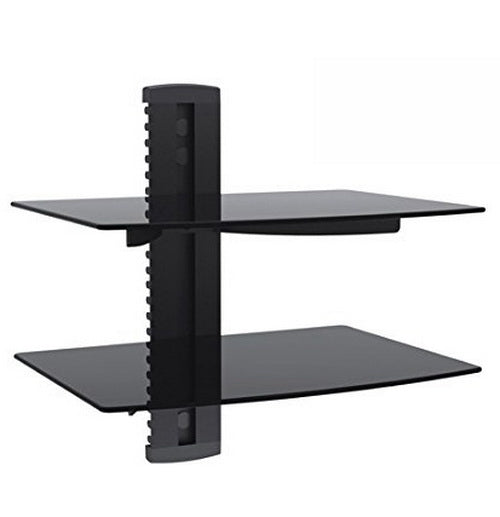 Digi Parts 80-036 Wall Mounted 2-Shelf Dual-Layer AV Shelf  for DVD, Cable Box, Game Console