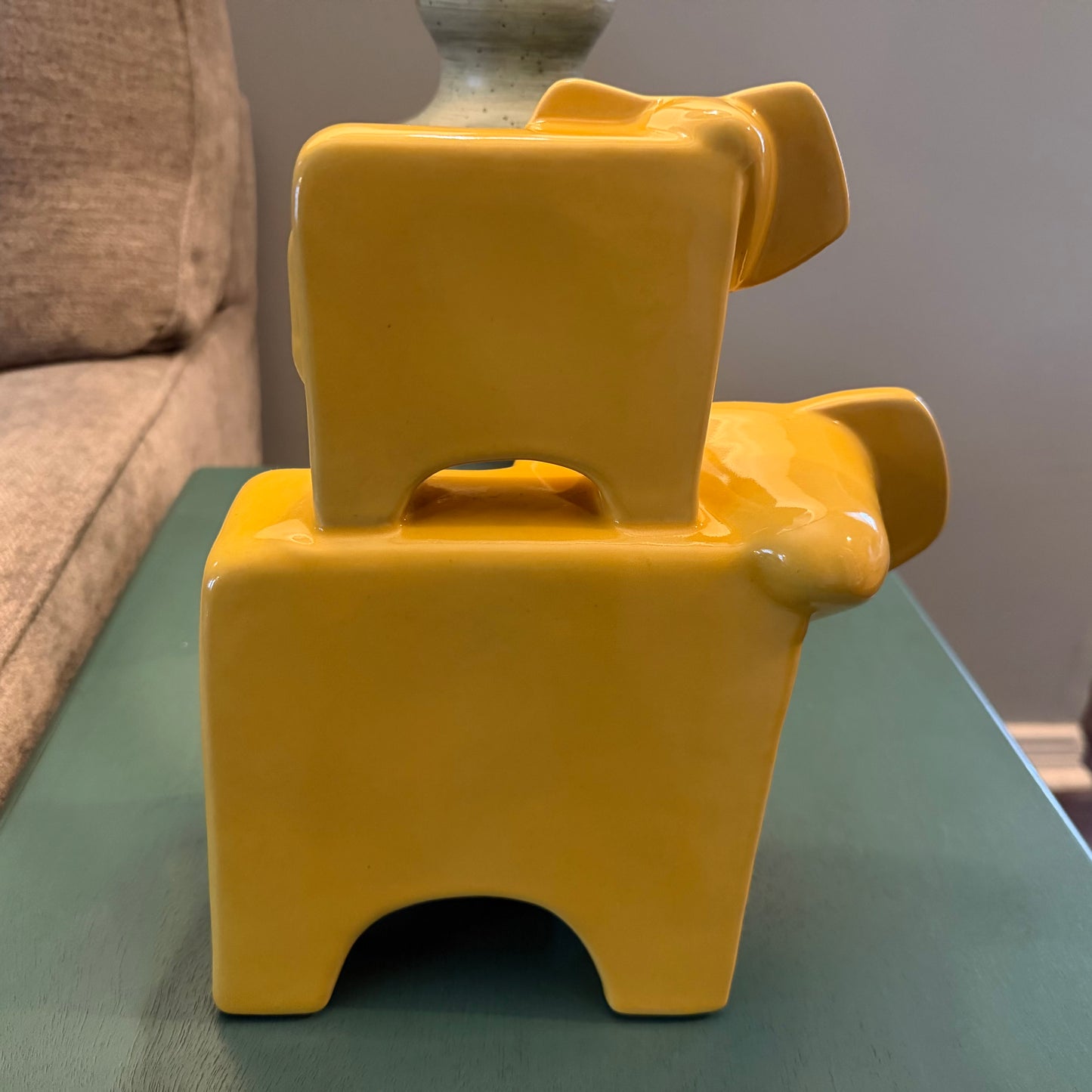 Elephant Themed Yellow Door Stop or Home Decor