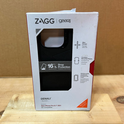 ZAGG GEAR4 Denali Case for Apple iPhone 13 Pro Ultimate Impact Protection w/ D3O Reinforced Backplate & Frame (Black)