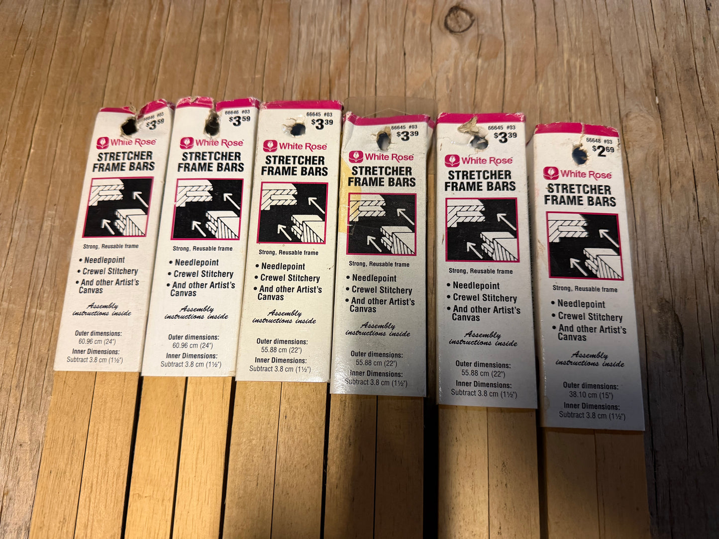 White Rose Stretcher Frame Bars (24”/ 22” / 15”)