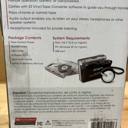 ion Tape Express Plus Audio Cassette to Digital Converter with Software and Headphones