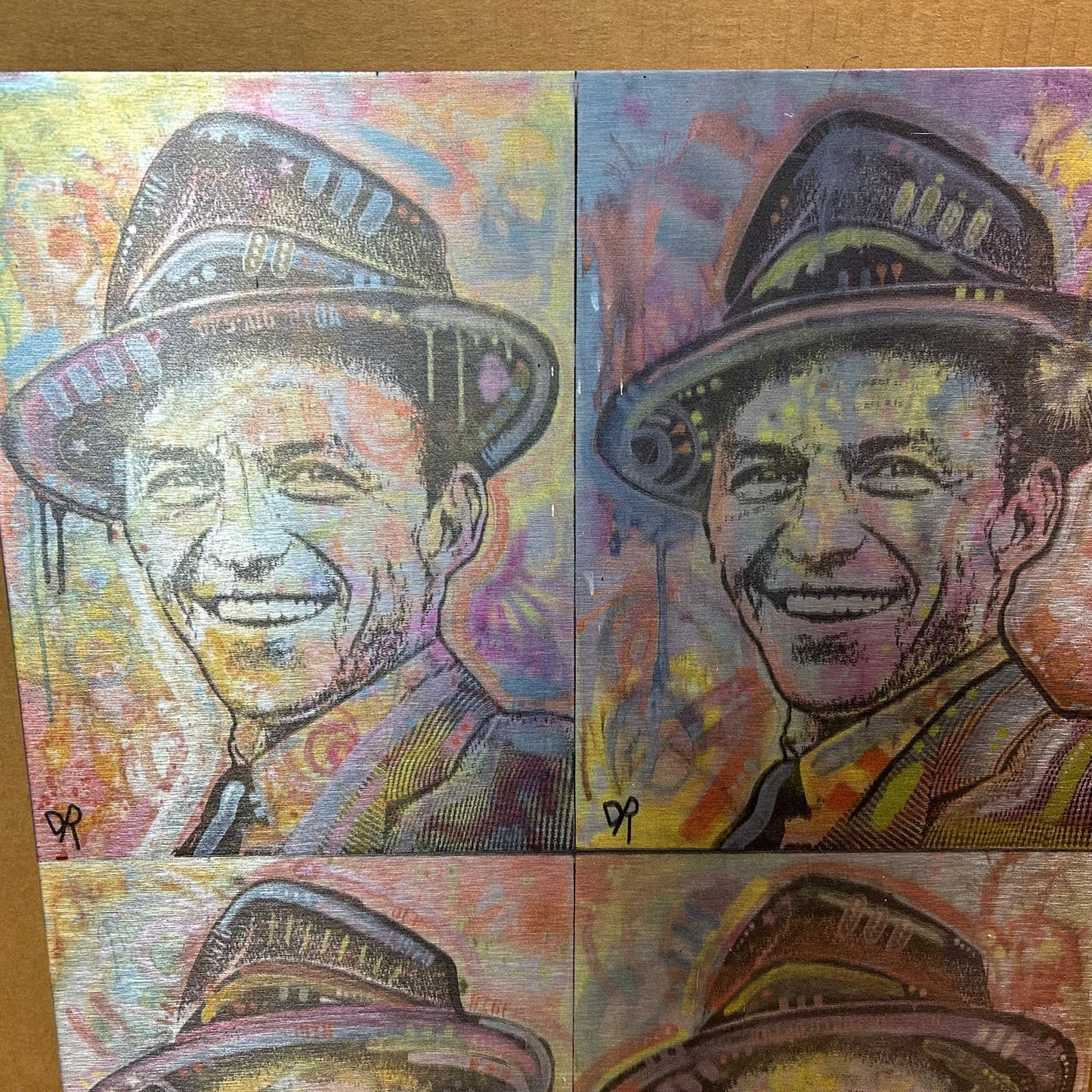 Frank Sinatra Wall Art 4-Quadrant Multi-Color Portrait Metal Poster