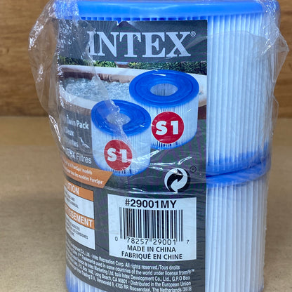 Intex PureSpa Type S1 Filter Cartridge Spa Replacement Cartridges 2-Pack (Open Packaging)