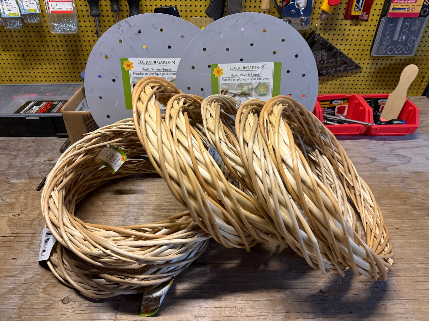 Crafter Lot - Floral Garden 12” Willow Wreaths and Floral Boards