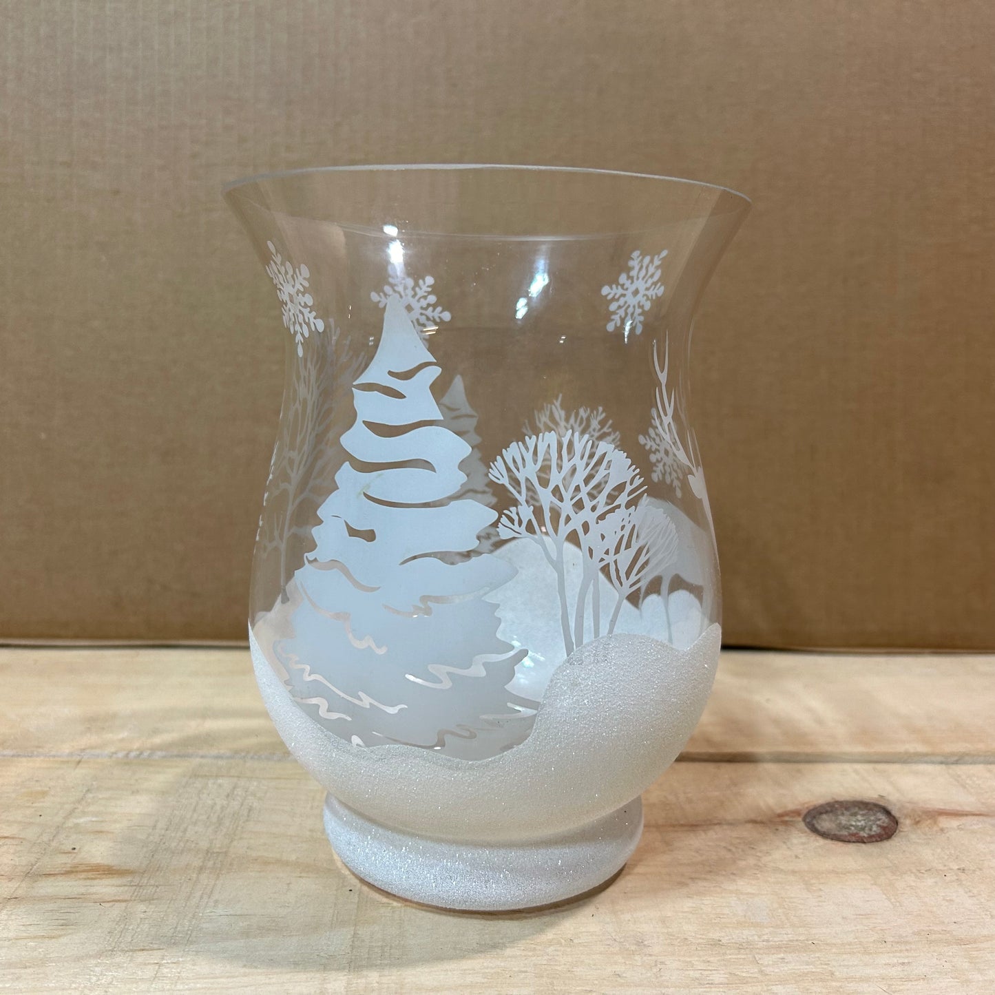 Better Living Winter Themed Glass Candle Holder