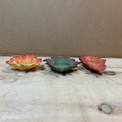 Autumn Themed Ceramic Leaf Shaped Tea Candle Holders