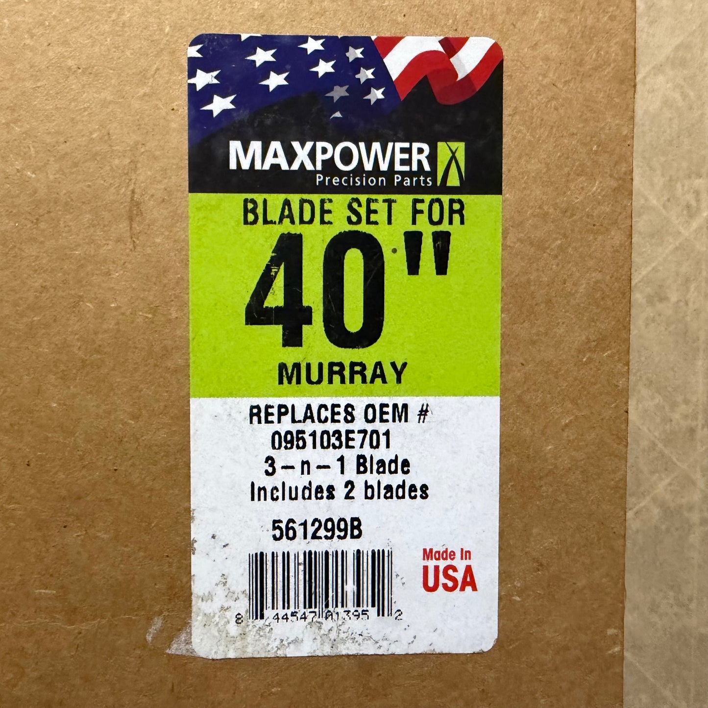 MaxPower 40” Deck Blade for Riding Lawn Mower (2 -Pack)