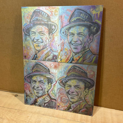 Frank Sinatra Wall Art 4-Quadrant Multi-Color Portrait Metal Poster