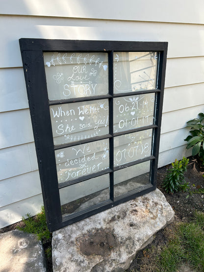 Rustic Farm Window - 41x32 - Used as Wedding Decor (Washable Ink)